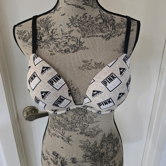 PINK Victoria's Secret Women's Black and Tan Bra Size 32DD - Picture 1 of 6